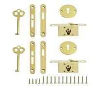 T Tulead Lot de 2 mini serrures à mortaise en bois pour boîte à bijoux, serrure dorée pour meubles avec clés, vis de montage