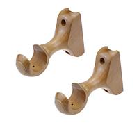 T Tulead Lot de 2 supports de tringle à rideaux en bois - Diamètre intérieur : 29 mm - Couleur bois