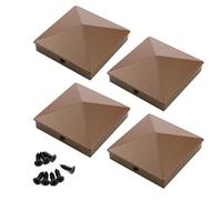 T Tulead Lot de 4 capuchons de poteau de clôture en aluminium marron pour clôture de jardin