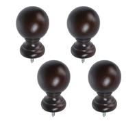 T Tulead Lot de 4 embouts de tringle à rideaux en bois marron