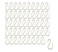 T Tulead Lot de 50 mini crochets en forme de S pour ustensiles, 1 x 18 mm, cintres en fer doré pour bijoux, clés, cuillères