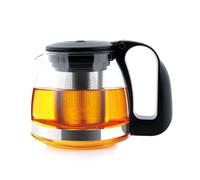 T24 Théière en verre avec filtre - Résistant à la chaleur - Filtre amovible en acier inoxydable - Théière en verre avec passoire à thé et protection contre la surchauffe - Idéal pour la préparation de