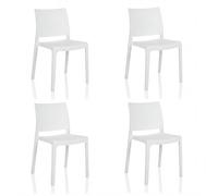 T37 V 4 lot de 4 - Chaise d'extérieur Blanc