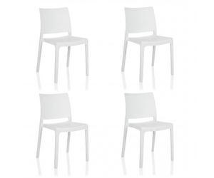 T37 V 4 | Lot de 4 - Chaise d'extérieur Blanc