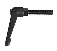 TA-VIGOR 1 poignée de levier de serrage réglable, M12 x 60 mm, bouton poussoir à cliquet à dégagement rapide, en alliage d'aluminium, boulons à goujons filetés mâles pour machines et équipements