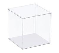TA-VIGOR Boîte de présentation en acrylique transparent, 30 x 30 x 40 cm à assembler - Cube de rangement - Support de rangement anti-poussière avec base blanche pour le rangement d'objets de
