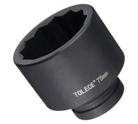 TA-VIGOR Douille à choc profonde à 12 points, entraînement de 2,5 cm, 75 mm ouille d'essieu e tournevis, douille à choc en acier CR-MO durable, longueur 106 mm, douille à choc pour