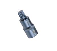 TA-VIGOR Douille triple cannelée carrée 1/2" x M12 (12 mm) CR-V, embouts en acier S2 de qualité supérieure, embout de 5,1 cm de long pour réparation de voiture, camion, vélo (pour utilisation manuelle