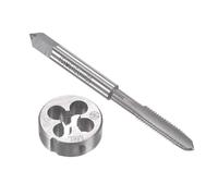 TA-VIGOR Ensemble de tarauds et filières M6 x 1 mm pour gaucher, tarauds à vis avec matrice de filetage rond, kit de tarauds et filières robustes pour bricolage, réparation, coupe de filetage externe