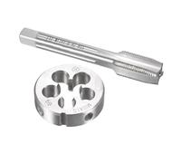 TA-VIGOR Ensemble tarauds et filières métriques M13 x 1 mm, tarauds à vis avec matrice de filetage rond, kit de tarauds et filières robustes pour bricolage, réparation, coupe de filetage externe et