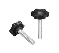 TA-VIGOR Lot de 2 boutons de serrage hexagonaux M8 x 40 mm, tête en plastique de 38 mm de diamètre, poignée à filetage mâle