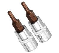 TA-VIGOR Lot de 2 douilles hexagonales, 6,35 mm x llen H3 (3 mm), embouts hexagonaux en acier S2 de qualité supérieure, avec longueur de 38 mm pour liquet ynamométrique, barre