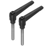 TA-VIGOR Lot de 2 poignées à levier de serrage réglables, M8 x 50 mm, bouton poussoir à cliquet à dégagement rapide, en acier inoxydable 304, boulons à goujon filetés mâles pour machines et