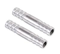 TA-VIGOR Lot de 2 raccords de tuyau cannelés, 10 mm x 50 mm, raccords droits en acier inoxydable, adaptateur rapide pour tuyau d'air, conduite de carburant, tuyau d'eau