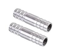 TA-VIGOR Lot de 2 raccords de tuyau cannelés, 13 mm x 50 mm, raccords droits en acier inoxydable, adaptateur rapide pour tuyau d'air, conduite de carburant, tuyau d'eau