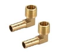 TA-VIGOR Lot de 2 raccords de tuyau cannelés en laiton, coude à 90 degrés, 10 mm cannelé vers connecteur adaptateur de tuyau mâle G3/8
