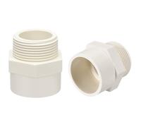 TA-VIGOR Lot de 2 raccords de tuyau en PVC, 40 mm, connecteur adaptateur à filetage mâle G1-1/4, raccord Union blanc pour systèmes de tuyauterie d'irrigation de jardin et de plomberie