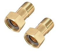 TA-VIGOR Lot de 2 raccords de tuyau hexagonaux en laiton, 3/4 mâle x G1 femelle fileté raccord de compteur d'eau 38 mm de long