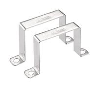 TA-VIGOR Lot de 2 supports en forme de U, 80 mm x 80 mm en acier inoxydable, pour tuyau de canalisation, supports de tuyau robustes pour barre de fermeture de porte, support de câble pour tuyau