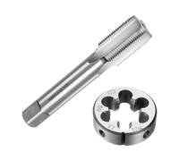TA-VIGOR Lot de 2 tarauds et filières, tarauds métriques M22 x 1,5 et matrice ronde, outil de taraudage et filière robuste pour bricolage, réparation, coupe de filetage externe et interne