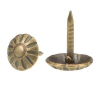 TA-VIGOR Lot de 25 punaises de tapisserie - Clous décoratifs pour canapé, chaise, lit - 8 x 10 mm (bronze)