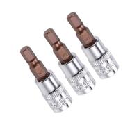 TA-VIGOR Lot de 3 douilles hexagonales, 6,35 mm x llen H5 (5 mm), embouts hexagonaux en acier S2 de qualité supérieure, avec longueur de 38 mm pour liquet ynamométrique, barre