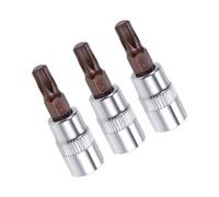 TA-VIGOR Lot de 3 douilles Torx 6,35 mm x T30 CR-V, embouts Torx en acier S2 de qualité supérieure, 48 mm de longueur pour liquet ynamométrique, barre coulissante, perceuse à impact