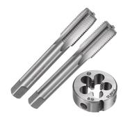 TA-VIGOR Lot de 3 tarauds et filières métriques à main M14 x 1,5, tarauds et filières rondes, kit d'outils de taraudage manuel pour bricolage, réparation, coupe de filetage externe et interne