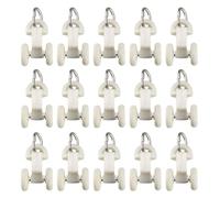 TA-VIGOR Lot de 30 rails de rideaux en plastique à double roulettes, glissières silencieuses pour fenêtres, rails de rideau de douche