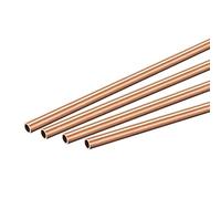 TA-VIGOR Lot de 4 tubes ronds en cuivre - 4 mm de diamètre extérieur - 0,5 mm d'épaisseur - 300 mm de long - Pour loisirs, artisanat, modèles de construction, décorations de construction, cadres,