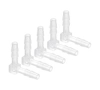 TA-VIGOR Lot de 5 raccords de tuyau cannelés de 5 mm de diamètre coudé à 90 degrés en L, coupleur rapide en plastique