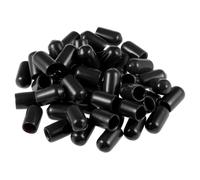 TA-VIGOR Lot de 50 embouts en caoutchouc ronds flexibles de 7 mm ID pour vis, tubes, câbles, fils, etc. Noir