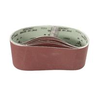 TA-VIGOR Lot de 6 bandes abrasives de 75 mm x 533 mm, grain 600, 7,6 x 53,3 cm en oxyde d'aluminium pour ponceuse à bande portable, finition du bois, métal, cloison sèche, polissage, papier abrasif