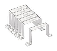 TA-VIGOR Lot de 6 supports en forme de U, 80mm x 80mm en acier inoxydable, support pour tuyau en acier inoxydable, colliers de conduit robustes pour barre de fermeture de porte, fixation de tuyau et