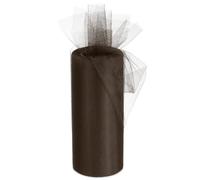 TA-VIGOR Ruban en tulle de 15,2 cm - 22,9 m - Marron | Rouleau de ruban en tulle pour emballage cadeau, tutu, nœuds, Noël, mariage, fête et loisirs créatifs