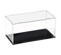 TA-VIGOR Vitrine D'Exposition en Acrylique Clair 20 x 10 x 10cm - Boîte De Présentation À Monter avec Socle Noir - Protection Anti-Poussière pour Figurines, Jouets Et Rangement Domicile Storage