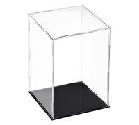 TA-VIGOR Vitrine D'Exposition en Acrylique Clair 20 x 20 x 30cm - Boîte De Présentation À Monter avec Socle Noir - Protection Anti-Poussière pour Figurines, Jouets Et Rangement Domicile Storage