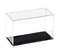 TA-VIGOR Vitrine D'Exposition en Acrylique Clair 25 x 10 x 15cm - Boîte De Présentation À Monter avec Socle Noir - Protection Anti-Poussière pour Figurines, Jouets Et Rangement Domicile