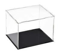 TA-VIGOR Vitrine D'Exposition en Acrylique Clair 25 x 20 x 20cm - Boîte De Présentation À Monter avec Socle Noir - Protection Anti-Poussière pour Figurines, Jouets Et Rangement Domicile Storage