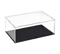 TA-VIGOR Vitrine D'Exposition en Acrylique Clair 30 x 15 x 10cm - Boîte De Présentation À Monter avec Socle Noir - Protection Anti-Poussière pour Figurines, Jouets Et Rangement Domicile Storage