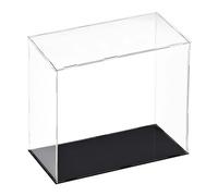 TA-VIGOR Vitrine D'Exposition en Acrylique Clair 30 x 15 x 30cm - Boîte De Présentation À Monter avec Socle Noir - Protection Anti-Poussière pour Figurines, Jouets Et Rangement Domicile