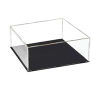 TA-VIGOR Vitrine D'Exposition en Acrylique Clair 30 x 30 x 15cm - Boîte De Présentation À Monter avec Socle Noir - Protection Anti-Poussière pour Figurines, Jouets Et Rangement Domicile