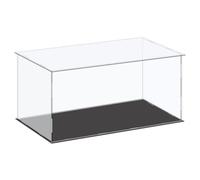 TA-VIGOR Vitrine en acrylique transparent 40 x 20 x 20 cm | Acrylique transparent, base noire, design à assembler, pour figurines, jouets et objets de collection