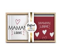 Tabac du Bassigny Coffret Mug céramique 360 ml et Chaussettes Maman Louve