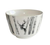 Tabac du Bassigny Grand Bol en Grès 600ml - Design Cerf et Forêt de Bouleaux | Idéal pour Soupe, Céréales, Salade | Style Nature & Chalet