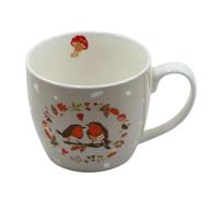 Tabac du Bassigny Mug en Grès 380ml Béky - Design Romantique Rouges-Gorges | Tasse à Café Originale, Thème Automne | Compatible Lave-Vaisselle & Micro-Ondes