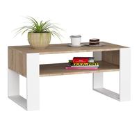 Table à café AKORD table basse DOMI Chêne Sonoma 92 cm couleur Blanc 92x53x45 cm