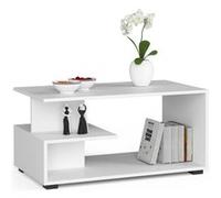 Table à café AKORD table basse PIN Blanche 90 cm couleur Blanc 90x51x45 cm