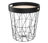 Table à café avec plateau Kumi - Diam. 35 cm - Noir