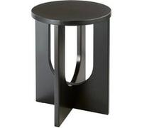 Atmosphera - Table d'Appoint Bloom Noir - D 40 x H 50,5 cm, Piètement Croisé - pour Salon, Chambre, Bout de Canapé